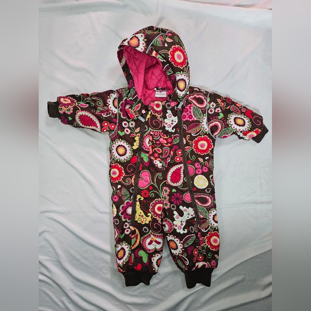 Hanna Andersson Floral Snowsuit- Toddler Size 80 (18-24 Mo)